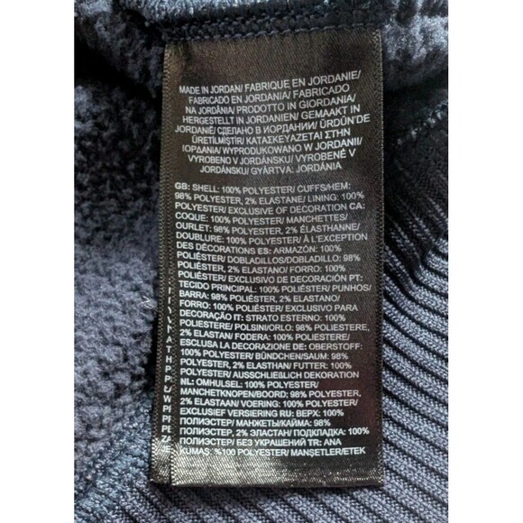 The North Face Curran Trail 1/4 Zip Hoodie Men's M Drawstring Waffle Knit Blue - Picture 4 of 8